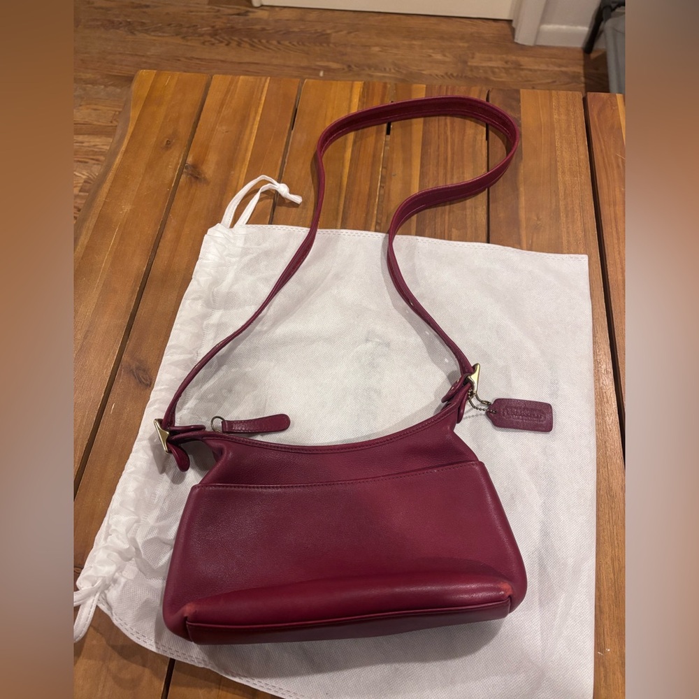 Vintage red leather Coach crossbody bag